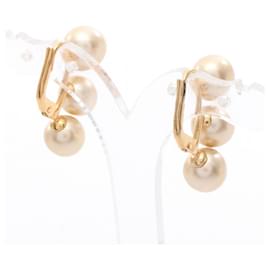 Céline-Boucles d'oreilles créoles en fausse perle plaquées or Celine-Autre
