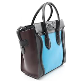 Céline-Sac cabas micro shopper Luggage de Celine-Noir,Bleu,Bordeaux
