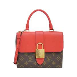 Louis Vuitton-Sac à main Louis Vuitton Monogram Rocky BB-Marron,Rouge