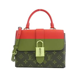 Louis Vuitton-Sac à main Louis Vuitton Monogram Rocky BB-Marron,Rouge