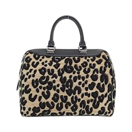 Louis Vuitton-Sac Boston Speedy PM à imprimé léopard Louis Vuitton-Noir,Beige