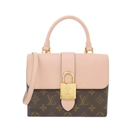 Louis Vuitton-Sac à main Louis Vuitton Monogram Rocky BB-Marron,Rose
