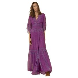 Ba&Sh Maya Purple Viscose Dress Purple