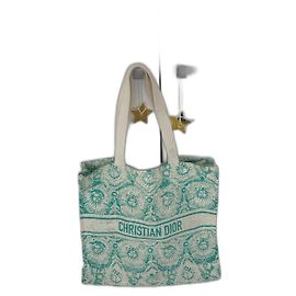Bolsa Tote Christian Dior Riviera Verde de Algodão Verde