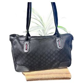 Gucci Nylon Shoulder Bag Black Black