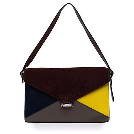 Céline Clutch de couro de bezerro e pelo de pônei vermelho Celine com diamante Vermelho Outro