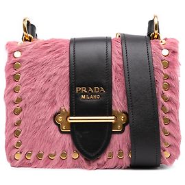 Bolsa transversal Cahier em Cavallino com acabamento em couro de bezerro rosa da Prada Rosa