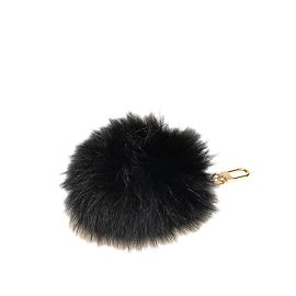 Porte-clés en fourrure bouclée Louis Vuitton Noir Doré