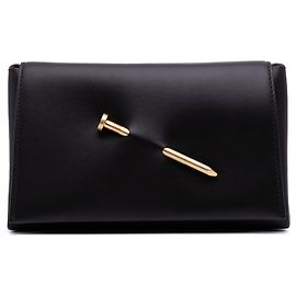 Off White Off-White Schwarze Leder Clutch Schwarz
