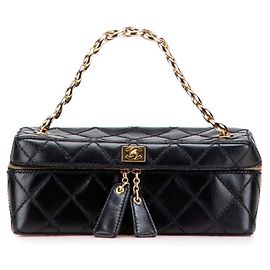 Bolsa Vanity Matelassé Coco Mark com Corrente CHANEL Preto