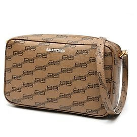 Balenciaga BB Monogram Signature Medium Camera Bag Brown