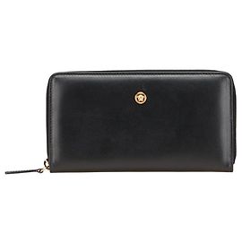 Versace Medusa Zip-Around Long Wallet Black