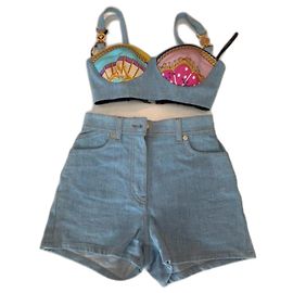 Versace Bra and Shorts Set Cotton Multicolor Multiple colors