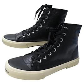Balenciaga-NEW BALENCIAGA PARIS HIGH TOP ARENA SNEAKERS 688752 40 BLACK + SNEAKER BAG-Black