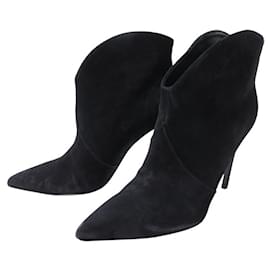 Saint Laurent-SAINT LAURENT LOU BIKER BOOTS 40 IN BLACK SUEDE-Black