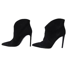 Saint Laurent-SAINT LAURENT LOU BIKER BOOTS 40 IN BLACK SUEDE-Black