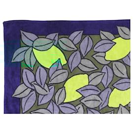 Hermès-HERMES CITRUS BEACH TOWEL 90X150 CM COTTON-Blue