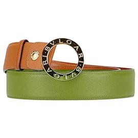 Bulgari-Bvlgari Bulgari Bulgari Leather Belt-Brown