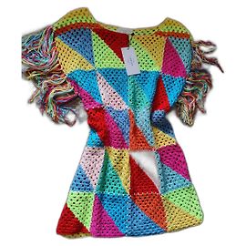 Autre Marque Neuve Robe Crochet Midi Patchwork bohème S Autre