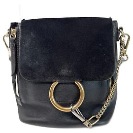 Chloé Faye Backpack Black Gold hardware