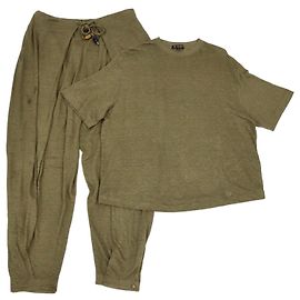 Set camicia a maniche corte verde militare e pantaloni tapered Loro Piana Altro