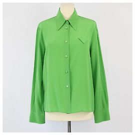 Camicia verde a maniche lunghe Prada con bottoni Verde