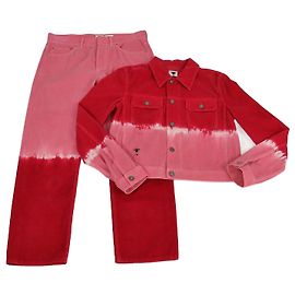 Set Giacca e Pantaloni in Velluto a Coste Tricolore Tie-Dye Christian Dior Altro