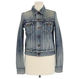 Klassische Jacke aus schmutzigem blauen Denim von Saint Laurent Andere
