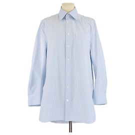 Camicia a maniche lunghe a righe blu/bianca Bottega Veneta Bianco Blu