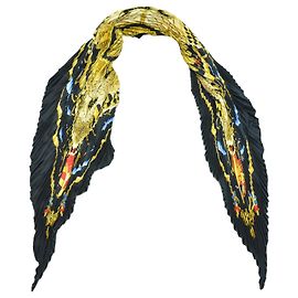 Hermès Sciarpa Serenite stampata gialla/blu 90 Blu Giallo