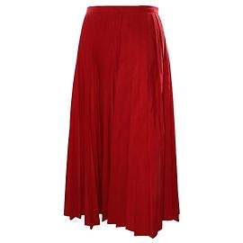 Falda plisada roja Valentino de algodón Roja