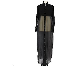Hermès Maxikleid mit langen Ärmeln und schwarzen Taschendetails Schwarz
