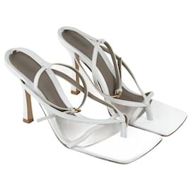 Autre Marque White Stretch Ankle Strap Sandals White