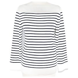 Loro Piana Gestreifter Sweatshirt Weiß/Navy Weiß Marineblau
