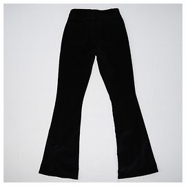 Frame Denim Schwarze Samt Le High Schlaghose Schwarz