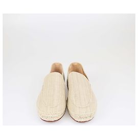 Loro Piana Beige Raffia Espadrilles Seaside Walk Loafers Beige