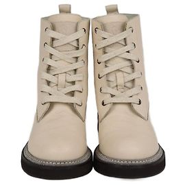 Botines Monili de encaje beige claro Brunello Cucinelli Beige
