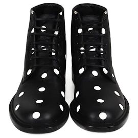 Botas de bolinhas pretas e brancas Saint Laurent Preto Branco