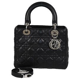 Borsa Lady Dior media Cannage nera Christian Dior Nero