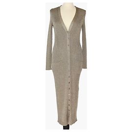 Robe longue en cardigan pailleté verte Valentino Vert