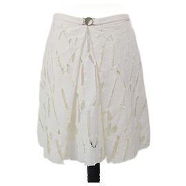 Versace Collection White Cut Out Skirt White
