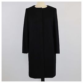 Prada Black Straight Longsleeve Coat Black