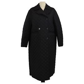 Christian Dior Black Quilted Double Breasted Coat Black
