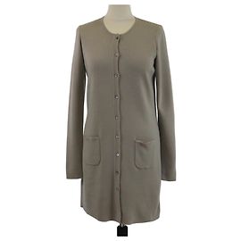 Loro Piana Beige Button Front Long Cardigan Beige