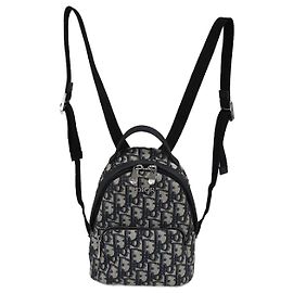 Christian Dior Kids Navy Blue Oblique Mini Rider Backpack Navy blue