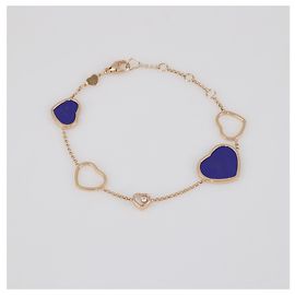 Bracciale Chopard Happy Hearts in diamante, oro rosa 18k e lapislazzuli D'oro Altro