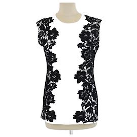 Camiseta preta de renda com mangas curtas Valentino Preto