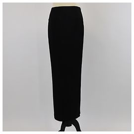 Glänzender schwarzer Bleistift-Maxi-Rock von Haider Ackermann Schwarz