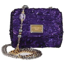 Bolsa de ombro Mini Miss Charles roxa adornada da Dolce & Gabbana Roxo