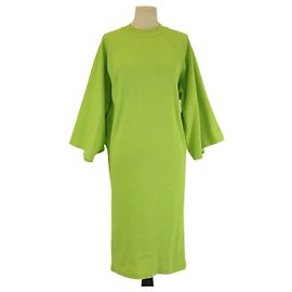 Autre Marque Vestido shift de gola redonda com mangas três quartos Anttico Green Outro